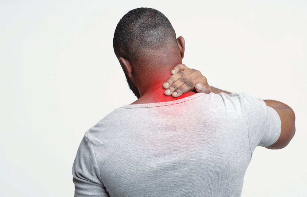 Man with neck pain in Naples, FL experiencing stiffness, posture problems, and cervical discomfort